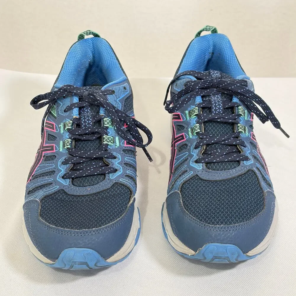 Asics Running Shoes Womens 8 GEL-VENTURE 7 Blue Comfort Low Top Trainer Sneakers